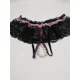 thumbnail image 2 of Tangas de malla con encaje floral, bragas con lazo y entrepierna abierta con perlas artificiales, lencería y ropa interior sexy para mujer, 2 of 5