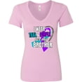 thumbnail image 3 of Inktastic Suicide Prevention I Wear Teal and Purple for My Brother Women's V-Neck T-Shirt, 3 of 5