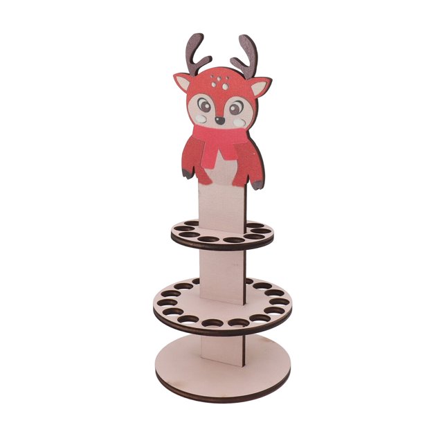Wooden Christmas Money Holder, Print Pattern Double Layer Christmas Money Cash Holder Finish 9.3cm Base For Party Type E
