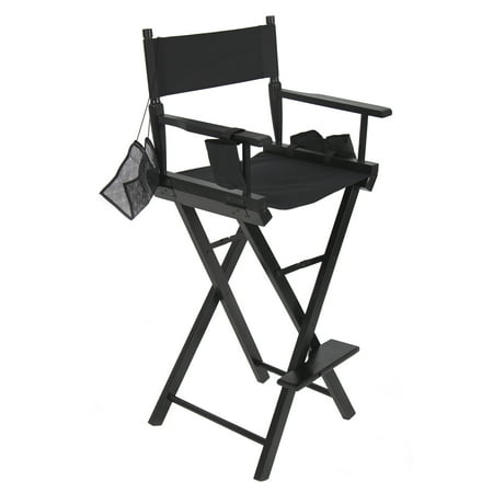 Acrylic Foldable Chair Best Choice Products Foldable Lightweight Professional Makeup Artist Directors Chair w/ Water Bottle Holder, Accessory Pouch, Small Storage Pouches - Black ()