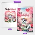 thumbnail image 2 of Hello Valentine’s Day Maltese Flower Crown Romantic Pink Floral 5x7in Folded Greeting Card Maltese Dog Lover Gifts Idea Single Note Card with Envelope - 00031, 2 of 5