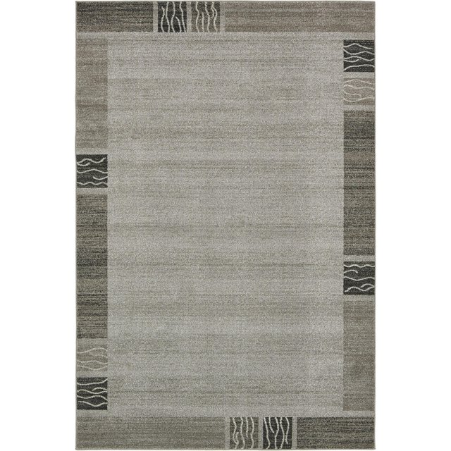 Unique Loom Tapis de Transition Contemporain Del Mar Collection, 6' x 9', Gris Clair/beige