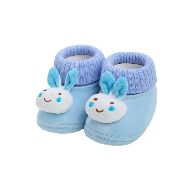 Woobling Infant Baby Crib Boot Soft Sole Boots Cartoon Sock Booties Knitted Socks Slippers Newborn Lightweight Slip On Warm Shoes Blue 9 12 months