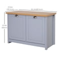 thumbnail image 3 of HOMCOM Armoire à Chaussures avec Portes Doubles, Armoire de Rangement à Chaussures avec 4 Compartiments pour Couloir, Entrée, Gris, 3 of 10