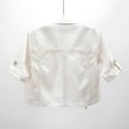 thumbnail image 6 of Women Short Sleeve Versatile White Short Sleeved Denim Jacket Thin Shawl Top(White,2XL), 6 of 8