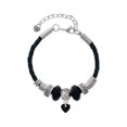 thumbnail image 2 of Delight Jewelry Acrylic 5/16" Black Heart Daughter Celtic Knot Leather Bead Bracelet, 7"+2" Extender, 2 of 4