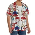thumbnail image 4 of Gaeub Colorful Mushrooms (2) Men's Lapel Short Sleeve Shirt, Relaxed Fit Shirt, Soft and Breathable for Outdoors Party Travel - XX-Large, 4 of 7