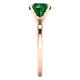 thumbnail image 3 of 2 ct Round Cut Simulated Emerald Solitaire 18K Rose Gold Womens Engagement Ring, 3 of 5