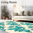 thumbnail image 2 of ODIKA 2'x3' Machine Washable Non-Slip Area Rug, Botanical Garden Lattice Verdant Foliage Intertwined Luxury High Traffic Rug, Beige, 596735, 2 of 7
