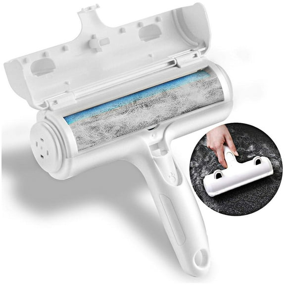 FINAQUA Reusable Pet Hair Removal Tool - Self-Cleaning Lint Roller with Dust Bin, Cat & Dog Hair Remover for Couch, Carpet, Furniture & Bedding