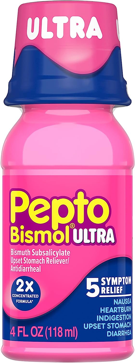 Pepto Bismol Max Strength Upset Stomach Reliever 5 Symptom, 4 oz, 6