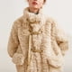 thumbnail image 2 of Abrigo de piel sintética TEELYNN, chaqueta de invierno para mujer, de piel de conejo de doble cara, estilo vintage, de manga larga, cuello alto, bolsillo, abrigos cálidos estilo bohemio, 2 of 5