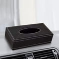 thumbnail image 3 of Household Desktop Faux Leather Solid Color Tissue Paper Napkin Storage Box Case, 3 of 7