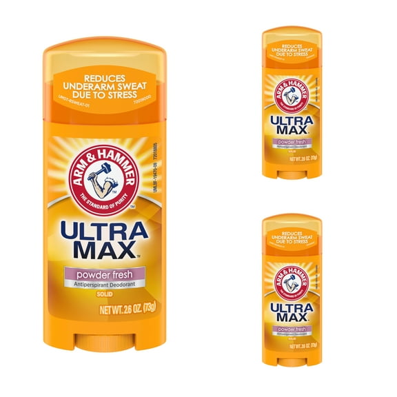 3 Pack - Arm & Hammer ULTRAMAX Anti-Perspirant Deodorant Powder Fresh 2.6oz Each