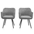 thumbnail image 3 of Modway Endeavor Dining Armchair Outdoor Patio Wicker Rattan Set of 2 in Gray Gray, 3 of 6