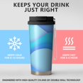 thumbnail image 2 of 18oz Travel Coffee Mug, 316 Stainless Steel Vacuum Insulated Tumbler with 2-in-1 Straw Lid & Strap, Abstract Geometric Print, 2 of 6