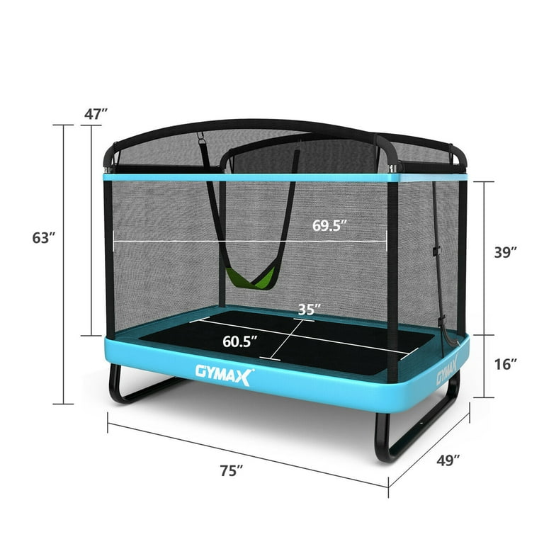 Gymax 6FT Recreational Kids Trampoline W/Swing Safety