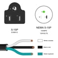 thumbnail image 3 of Cable de alimentación LAKCZIO de 10 pies, 14 AWG, 3 clavijas, repuesto, 15 A, 125 V, 3 of 7