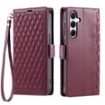 thumbnail image 2 of Crossbody Wrist Strap Flip Phone Case for Samsung Galaxy A35, Girls PU Leather Shockproof Protection Card Slots Magnetic Closure Kickstand Wallet Case for A35, Red, 2 of 8