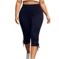 thumbnail image 4 of Maean Women's Capris Leggings Workout Athletic Elastic Waist Yoga Pant Casual Solid Color Pants, 4 of 7