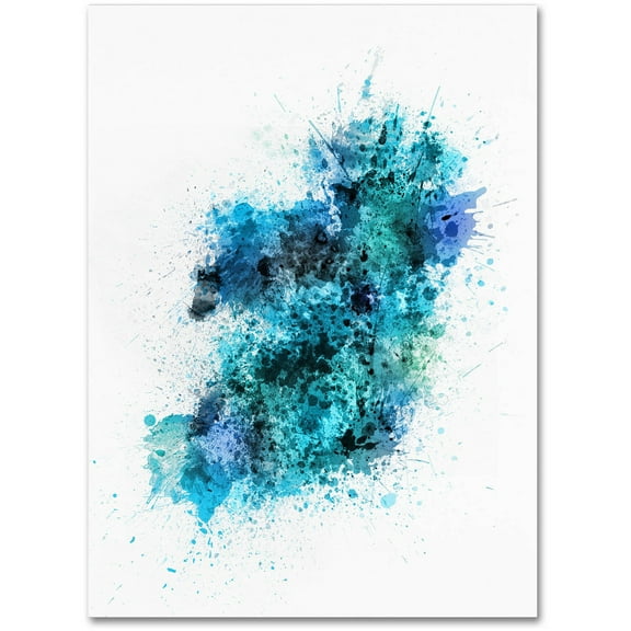 Trademark Fine Art "Ireland Map Paint Splashes" Canvas Art by Michael Tompsett