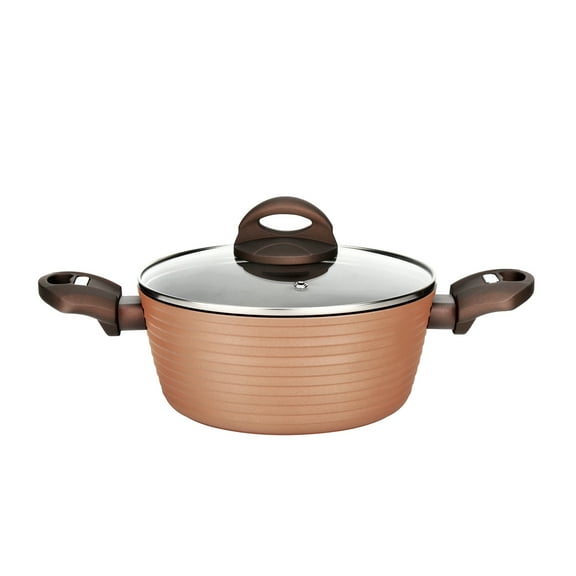 NutriChef Cooking Pot with Lid - Non-Stick Stylish Kitchen Cookware with Coffee Inside and Brown Outside (Works with Model: NCCW12BRW)