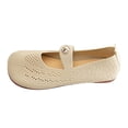 thumbnail image 7 of Orthopedic Walking Shoes for Women Round Toe Breathable Slip on Arch Support Woven Lightweight Mary Jane Shoes Beige Size 7.5, 7 of 7