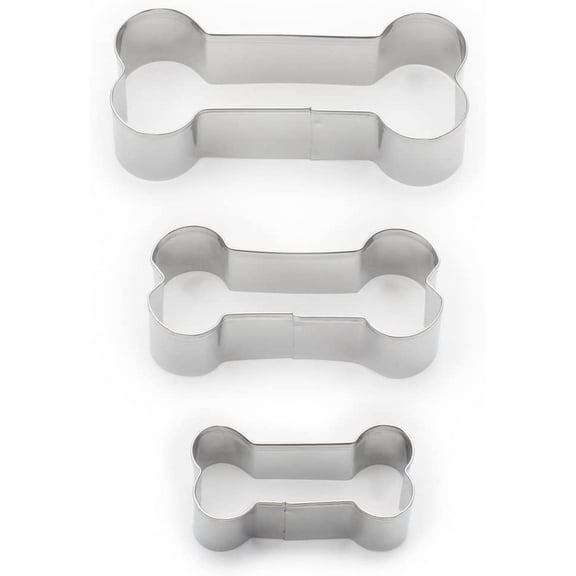 Dog Bone Cookie Cutter Set, Stainless Steel, 3-Piece