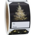 thumbnail image 2 of Metallic Black & Gold Christmas Holiday Gift Tag Labels | 2 x 3" Inches - 100 Pack, 2 of 8