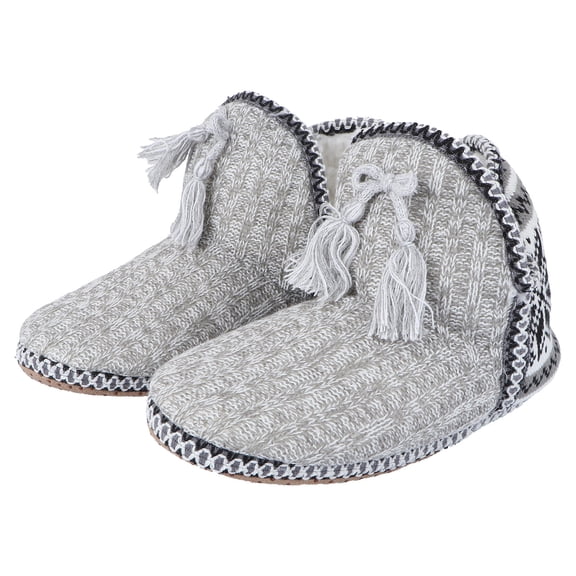 AURARMLET 1 Pair of Warm Sock Slippers Grey Yarn Chic Comfortable Winter Shoes