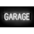 thumbnail image 1 of SpellBrite GARAGE LED Sign for Business. 24.1" x 6.3" White GARAGE Sign Has Neon Sign Look With Energy Efficient LED Light Source. Visible from 500+ Feet, 8 Animation Settings., 1 of 4