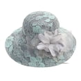thumbnail image 4 of Tea Party Hats for Women Easter Women's lace mesh basin hat flower large brim sun visor hat women's outdoor sun hat, 4 of 4