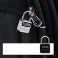 thumbnail image 4 of 2X Metal Timer Lock LCD Display Multi-Function Electronic Time 99 Hours Max Timing USB Rechargeable Timer Padlock,Silver,2 x Time lock,Silver, 4 of 5