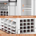 thumbnail image 4 of AKDSteel 47" Farmhouse Coffee Bar Cabinet – Wine Bar Sideboard with 16 Glass Rack, Storage Shelves & Sliding Barn Door, Buffet Cabinet for Kitchen & Dining Room, 4 of 6