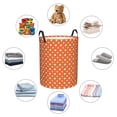 thumbnail image 3 of Lsque Orange And White Polka Dot pattern Laundry Hamper Basket, Tall Woven Rope Hamper Basket for Clothes, Lightweight Storage Basket, Collapsible Waterproof-Medium, 3 of 8