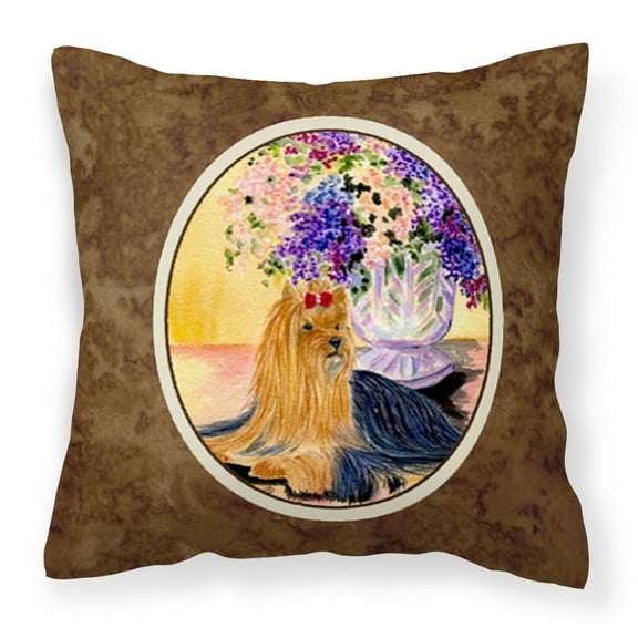 Caroline's Treasures SS8304PW1414 Yorkie Fabric Decorative Pillow, 14Hx14W, multicolor