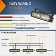 thumbnail image 5 of Nilight 8PCS Led Strobe Lights 12LED Amber Light 12V 24V Surface Mount Flashing Warning Hazard Beacon Lights Ultra Slim Sync Feature Mini Grille for Cars Trucks Off Road Vehicles SUV, 5 of 9
