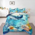 thumbnail image 1 of Erosebridal Ensemble de Literie Baleine Océan pour Tout-Petit, Insert de Couette Animal Marin, Réversible 2 Pcs, 1 of 7