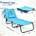 thumbnail image 4 of Costway Beach Chaise Lounge Chair with Face Hole Pillows & 5-Position Adjustable Backrest, 4 of 10