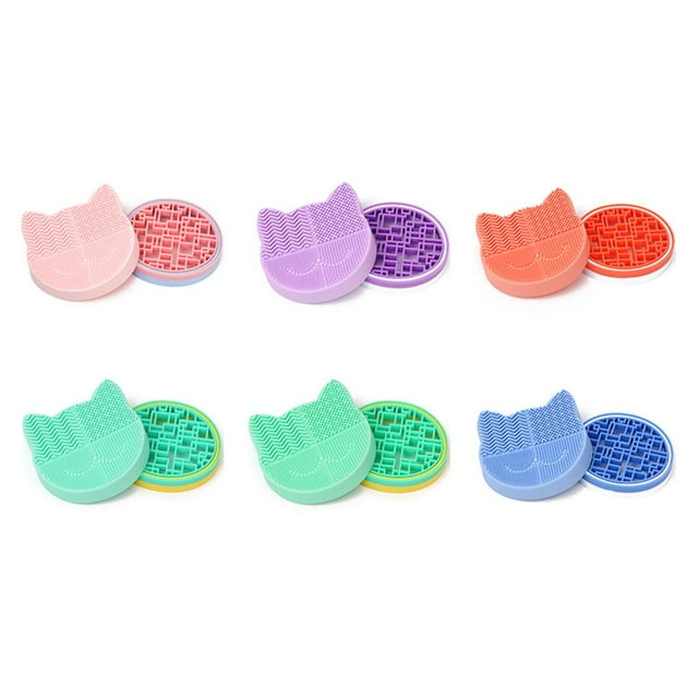 Silicon Brush Cleaning Pad Brush Cleaner Mat High Temperature Resistant Makeup Brush Holder Silicone Makeup Brush Scrubber Makeup Brush Cleaner Stand for Makeup Brush