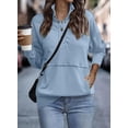 thumbnail image 2 of Sudadera SHEWIN casual de manga larga con cuello en V para mujer, 2 of 4