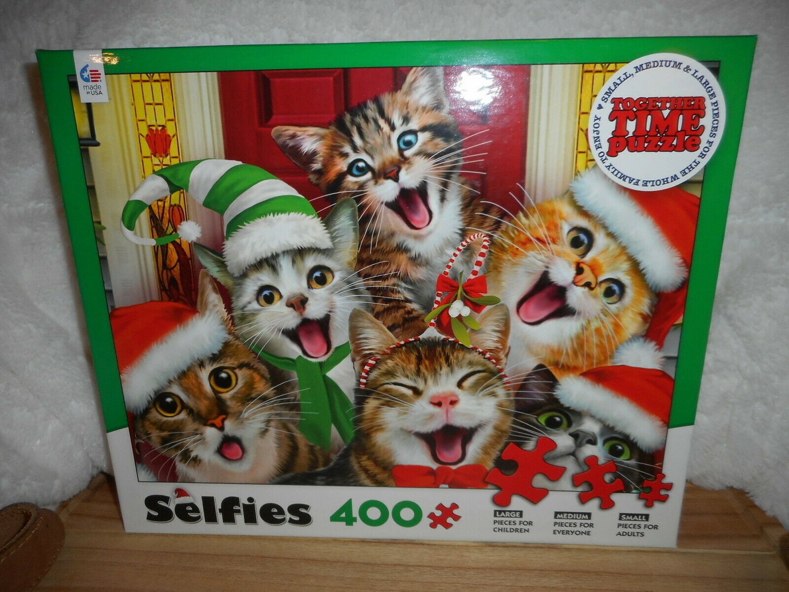Ceaco 400 pc. Together Time Selfies Holiday Cats Puzzle - Walmart.com