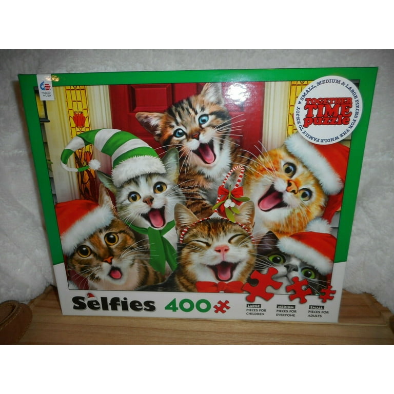 Ceaco 400 pc. Together Time Selfies Holiday Cats Puzzle - Walmart.com