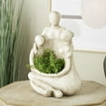 thumbnail image 2 of DecMode 12" x 19" Sitting Cream Magnesium Oxide Family Planter, 2 of 9