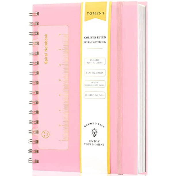 Spiral Notebook College Ruled A5 Spiral Bound Journal 160 Pages Thick Paper Plastic Hardcover