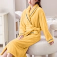 thumbnail image 6 of Pajamas for Women Set, Womens Cotton Bathrobe, Towel Robe for Women in Soft Terry Cloth, Highly Absorbent Cotton Robes for Women with Refined Blue Piping, Cuffed Sleeves, 6 of 9