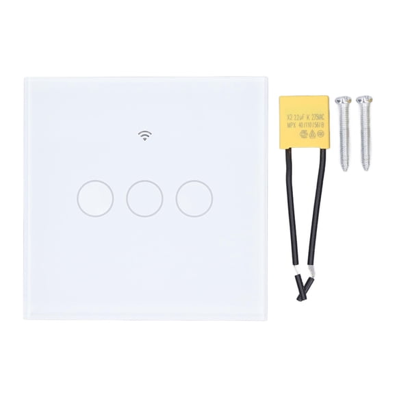 Interruptor táctil de 3 vías con WiFi RF433, control de voz, función de temporización, interruptor de luz de pared de 80 a 260 V