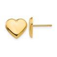 thumbnail image 1 of 14K Yellow Gold Polished Heart Button Earrings, 1 of 3