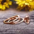 thumbnail image 3 of 1.75 Carat VS Natural Morganite Wedding Ring Set Princess Cut 10k Rose Gold Engagement Ring Bridal Ring Loop Infinity Stacking Matching Band Staggering Shining Vintage Look, 3 of 5