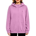 thumbnail image 2 of Yotami Womens Zip Up Hooded Sweatshirt with Zipper Chest Pocket & Side Pockets, Lightweight Casual Oversized Hoodie Jacket, Solid Color Hooded Outerwear for Fall, Daily Wear, 2 of 5